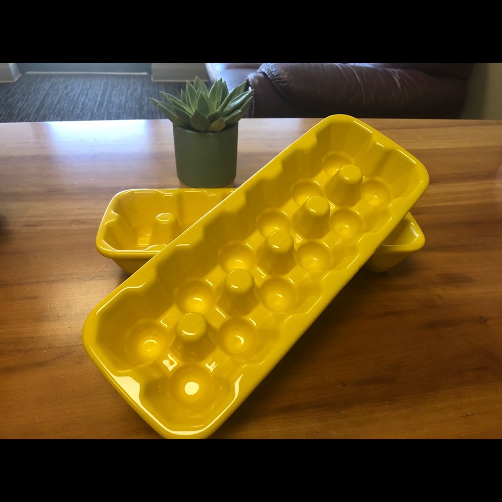 (2) Ceramic Egg Crates